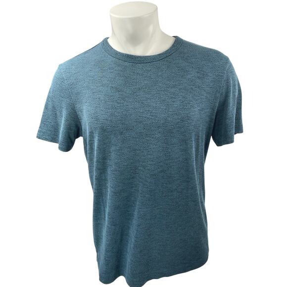 Theory Men's Blue Green Crewneck Short Sleeve Casual Knit Tee T-shirt Top Size L - Picture 1 of 3